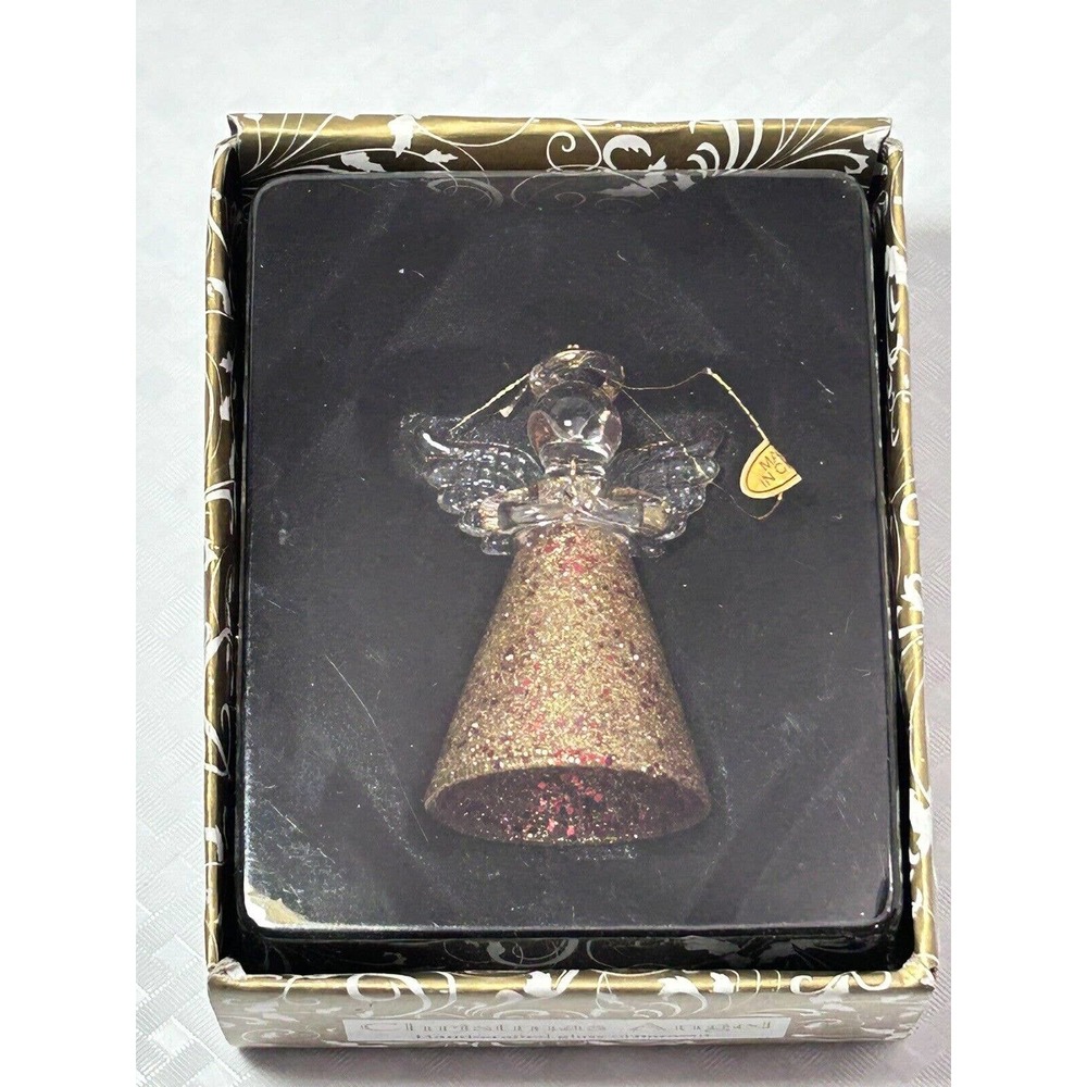 Vintage Stradvio Christmas Angel,‎ HandCrafted Gold Glass Ornament, Luke 2:14